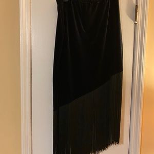 Asymmetrical black skirt